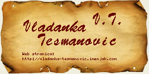 Vladanka Tešmanović vizit kartica